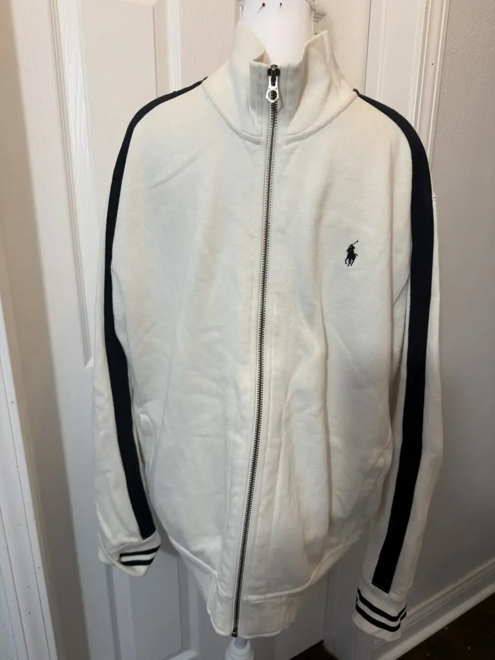 Polo Ralph Lauren Men’s Performance Jacket White,full Zip ,100% Cotton Size XL